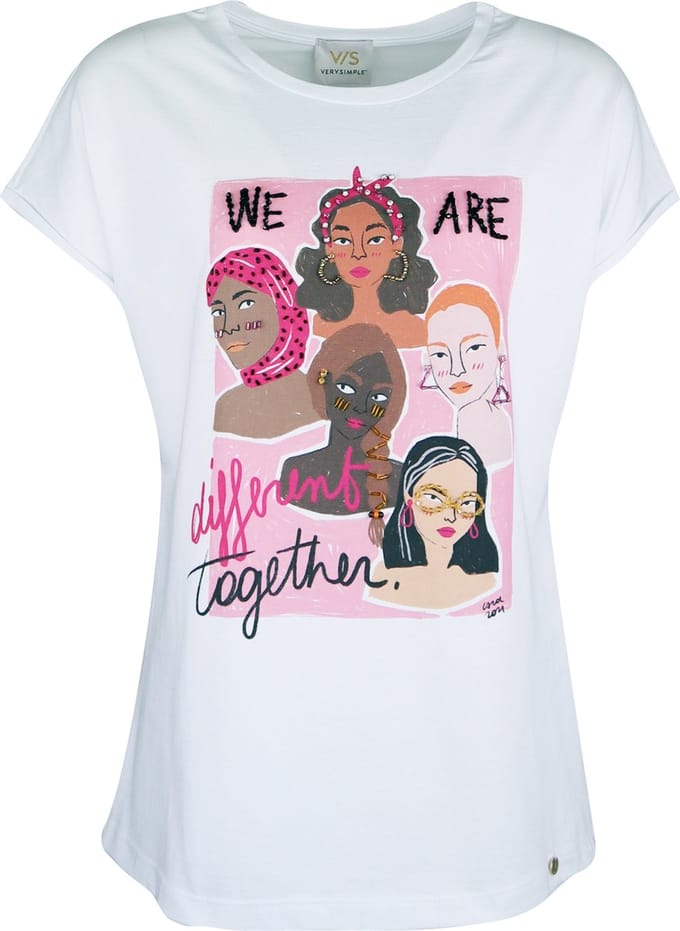 Verysimple • wit t-shirt different together • maat S (IT42)