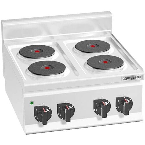 GGM Gastro Elektroherd - 8 kW - 4 Platten Rund Zilver