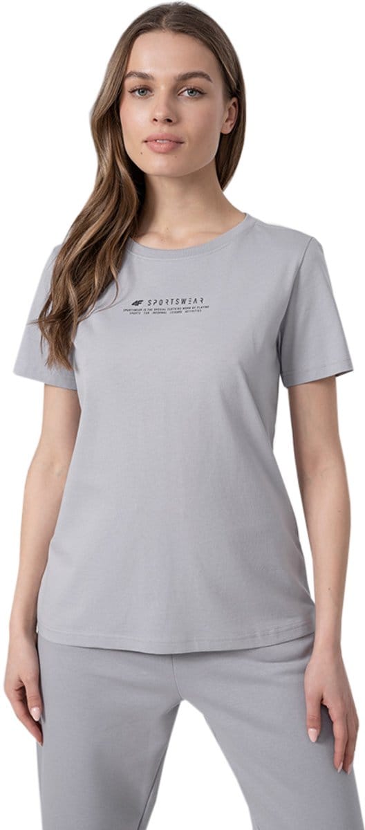 4F T-shirt Dames Lichtgrijs - Maat S