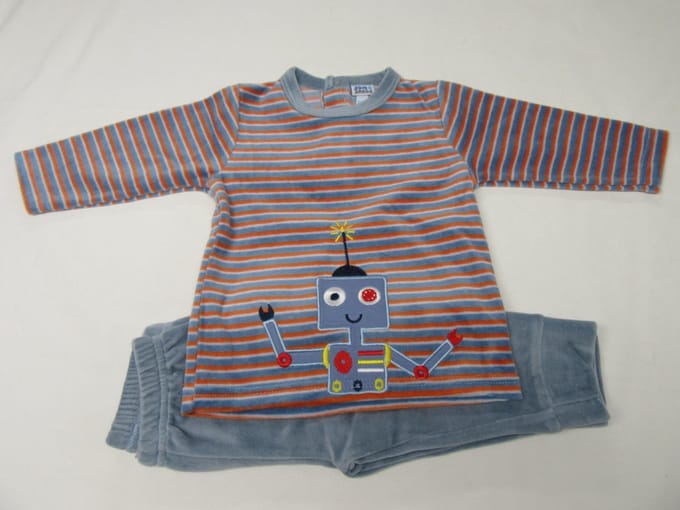 Wiplala - Jen & James - Pyjama - Streep - Robot - 1 jaar 80