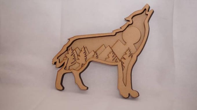 Wanddecoratie -Wolf -muurdecoratie-wandbord-hout