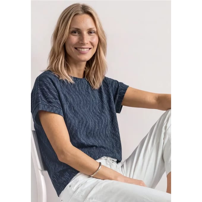 Shirt met Silk-Look en ronde hals