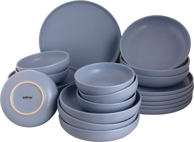Palmer - Serviesset - Sandy Loam - 6 persoons - Blauw - Stoneware - Bordenset - 24-delig
