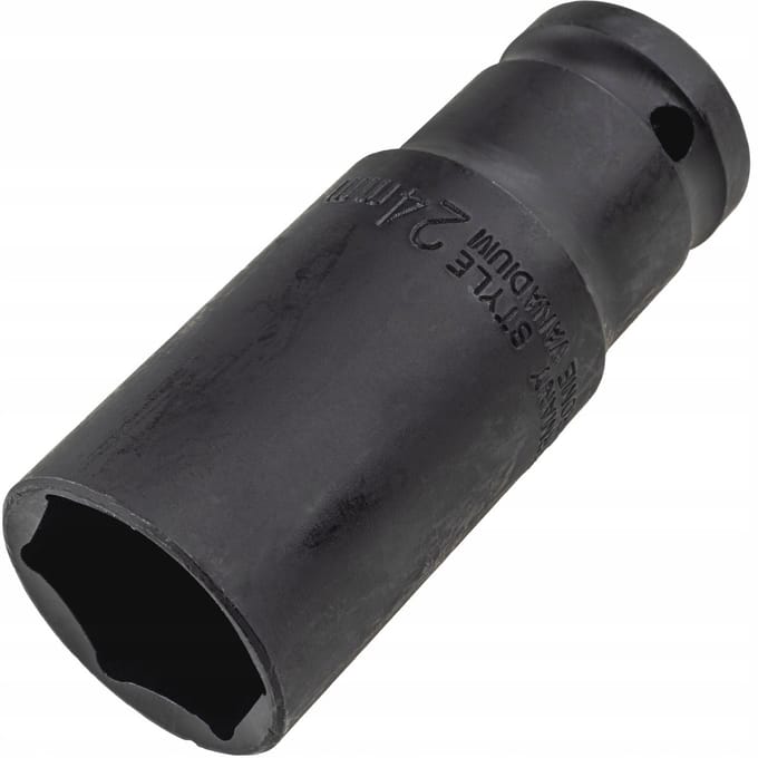 Slagdoppensleutel 1/2" 24mm Lang 78mm CR-MO 6-kant