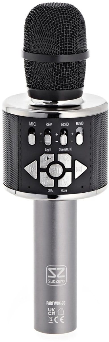 SubZero PartyVox GO handheld karaokemicrofoon met DSP-effecten