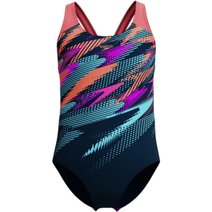 Speedo Digi Placement Splashback Meisjes Sportbadpak - Blauw
