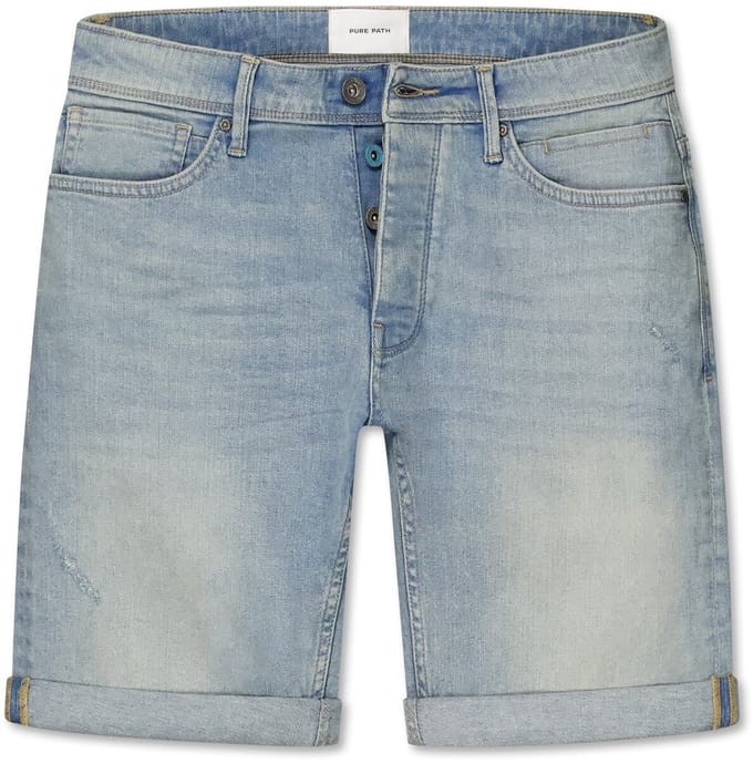 Pure Path Jeans Short The Miles Slim Fit Denim Blue Green (W1621 - 88)