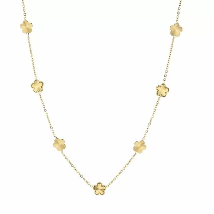 Bijoutheek Collier Bloemen goud
