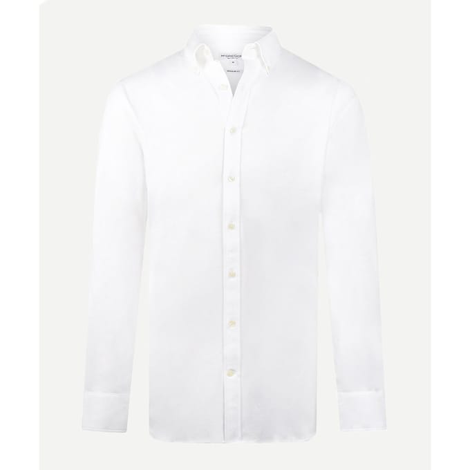 McGregor – Stretch Piqué Shirt – Regular Fit & Comfortabel – Wit – Maat S