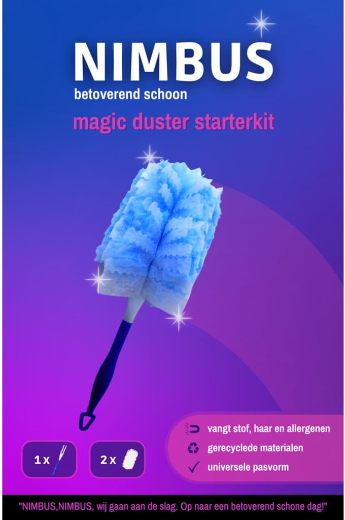 NIMBUS Magic Duster Handvat + 2 Navullingen - 10 x 1 set - Voordeelverpakking