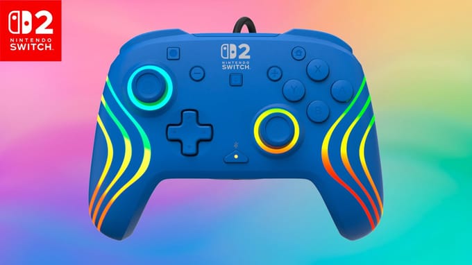 Nintendo Switch 2 Switch 2 Turtle Beach Afterglow Wave Controller met kabel blauw