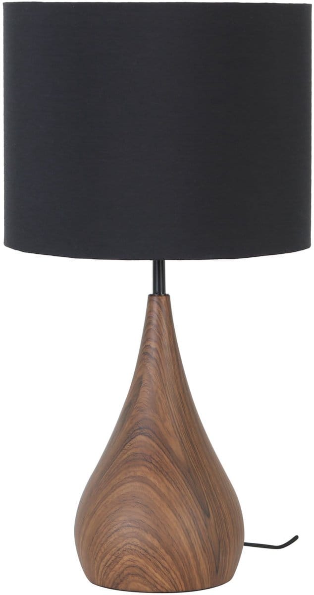 Light & Living Tafellamp Svante - Zwart/Hout - Ø28cm - Modern