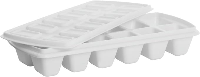 Ijsblokjesmaker Met Deksel - Stapelbare Ijsvorm - Drankjes Koelen - Vaatwasserbestendig - Wit