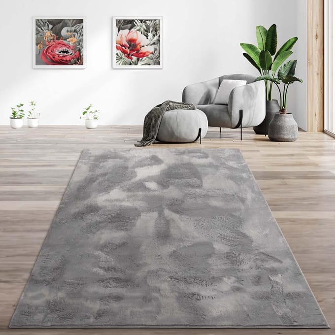 Laagpolig vloerkleed - Svea donkergrijs 60x90