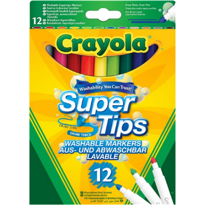 Crayola - Supertips - Viltstiften - 12 Wasbare Viltstiften - Voor Kinderen