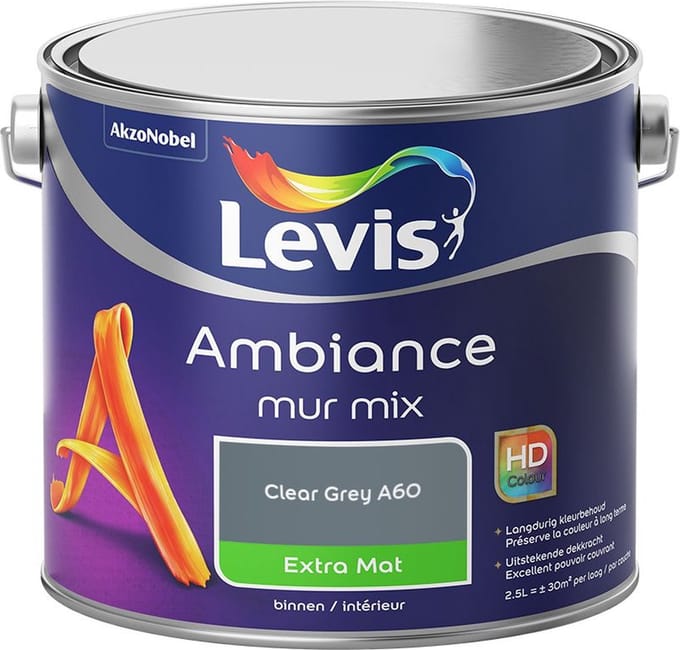 Levis - Ambiance Mur Extra Mat Mix - Clear Grey A60 - Mengverf - 2,5 L
