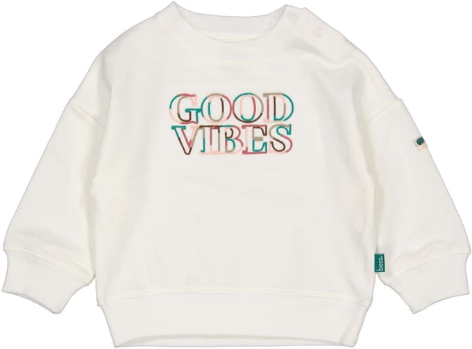 B.E.S.S. baby meisjes Sweater Good Vibes Off White maat 68