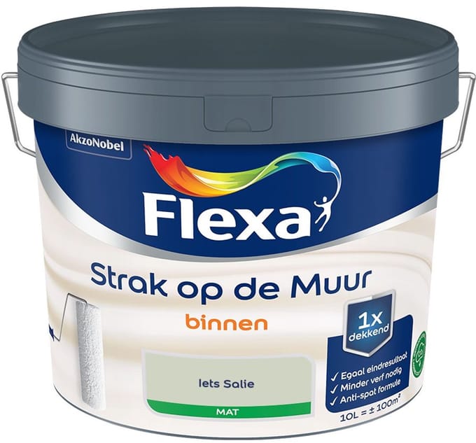 Flexa - Strak Op De Muur Binnen Mat - Iets Salie - Mengverf - 10 L