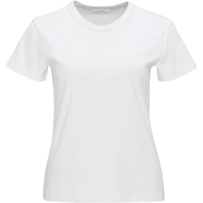 T-shirt met geribde ronde hals, model 'Samun'