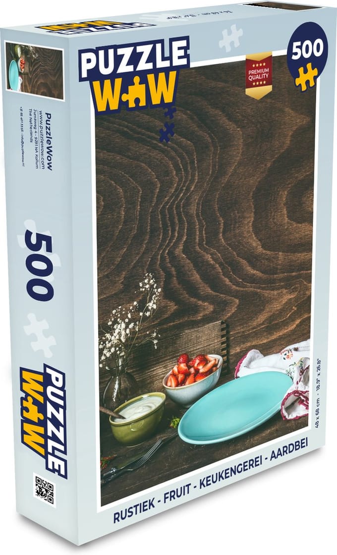 Puzzel Rustiek - Fruit - Keukengerei - Aardbei - Legpuzzel - Puzzel 500 stukjes