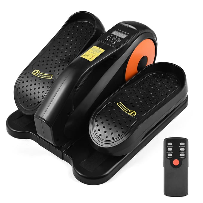 Elektrische Elliptische Trainer voor Onder het Bureau, Zittende Pedaaltrainer met Afstandsbediening voor Thuiswerkplek zwart