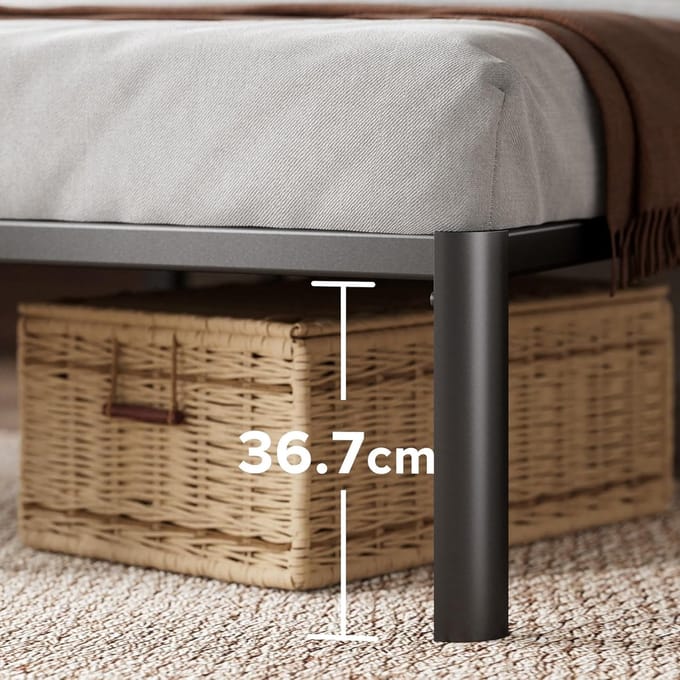 LunaSteel Opbergbed 160x190 cm – - Zwart - 160x190 cm - Arqam