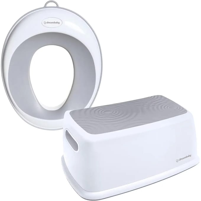 Siège et tabouret d'apprentissage de la propreté - DREAMBABY - Base antidérapante - Toucher doux - Design confortable gris