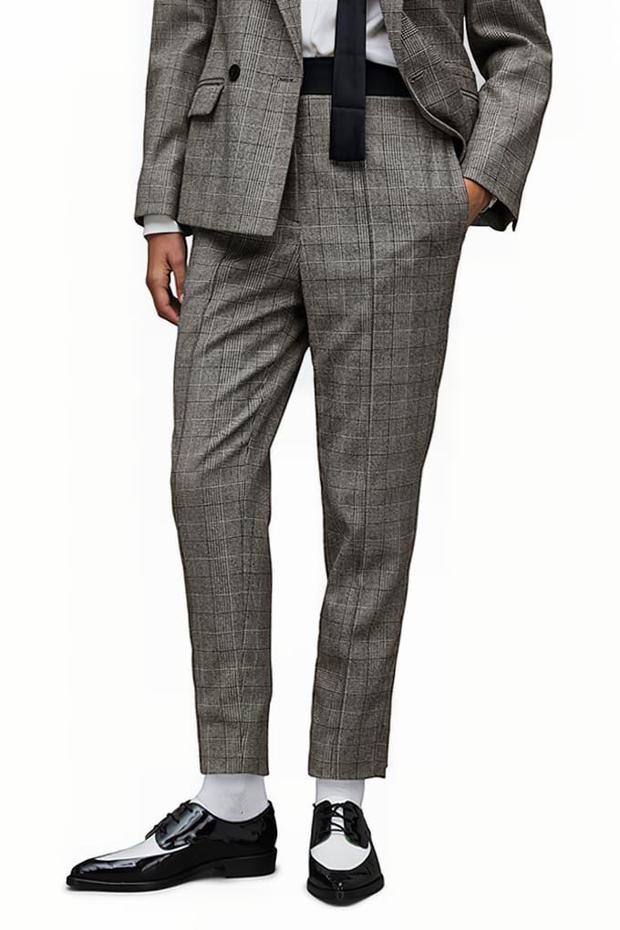 AllSaints Bea Check Trouser Grey Taglia: 14 | Pantaloni da completo Outlet | Donna | Grigio