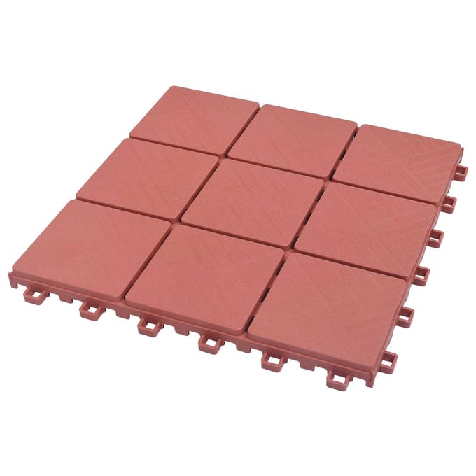 vidaXL - Terras - Tegel - 10 - st - Rood - 30,5 - x - 30,5 - x - 2,2 - cm - Polypropyleen