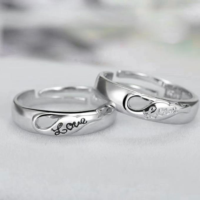 Bague de couple Wing of Love, version coréenne, bague simple, ouverte, personnalité, mode, lettre gray