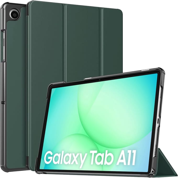 Hoes geschikt voor Samsung Galaxy Tab A11 - Arara Trifold Bookcase TabletHoes - Pine Groen