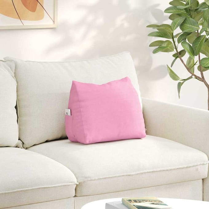 vidaXL Rugkussen Roze 45 x 20 x 35 cm Stof