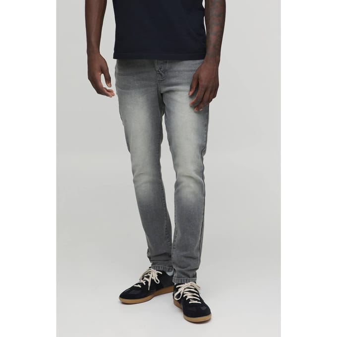 Essential Skinny Fit Stretch Washed Jeans | Stone | Size 48R