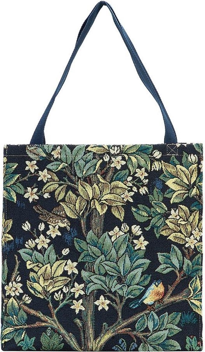 Boodschappentas - luxe gobelinstof - Tree of life - Blue - Blauw - William Morris