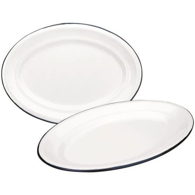 IBILI 903925 Flach Ovale Acier blanc 25 x 17 cm