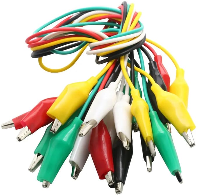 Han‑Bar® Set van 10 krokodillenklemmen - Dubbelkoppige testlijn - 46 cm lang - 2,8 cm