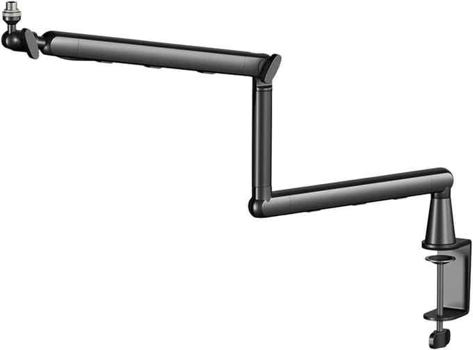 Microfoon Arm - Bureaustatief - Opnames Maken - Trillingsdempend Ontwerp - 64 cm - Zwart