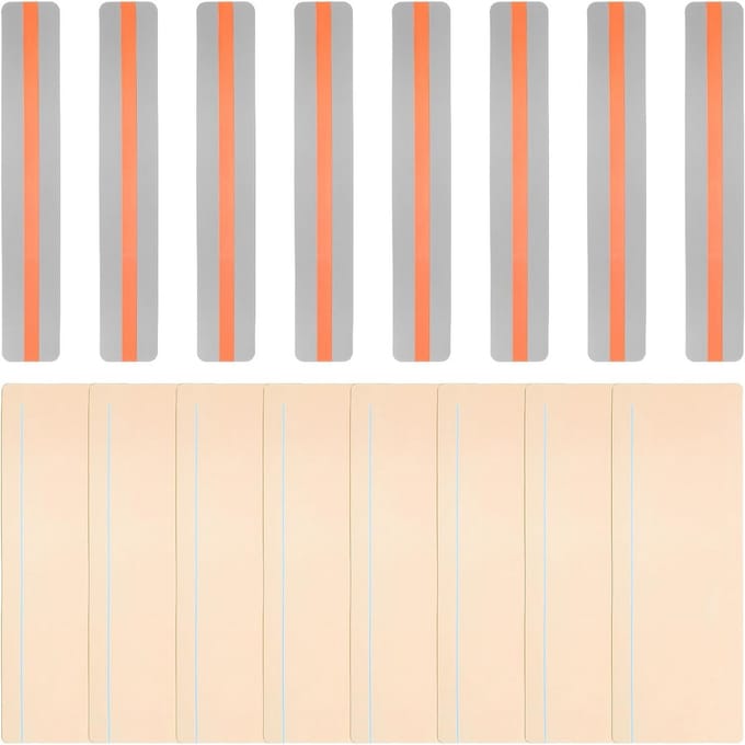 Leesstrips Set - Lees Hulp - Dyslexie Ondersteuning - Dubbele Maten - 19x7cm - Oranje