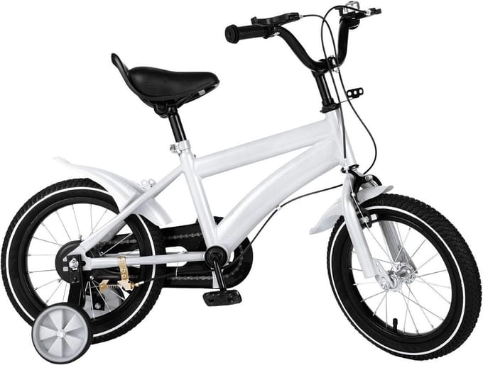Kinderfiets - Loopfiets - Leren Fietsen - Dubbel Remsysteem - 14 inch - Wit