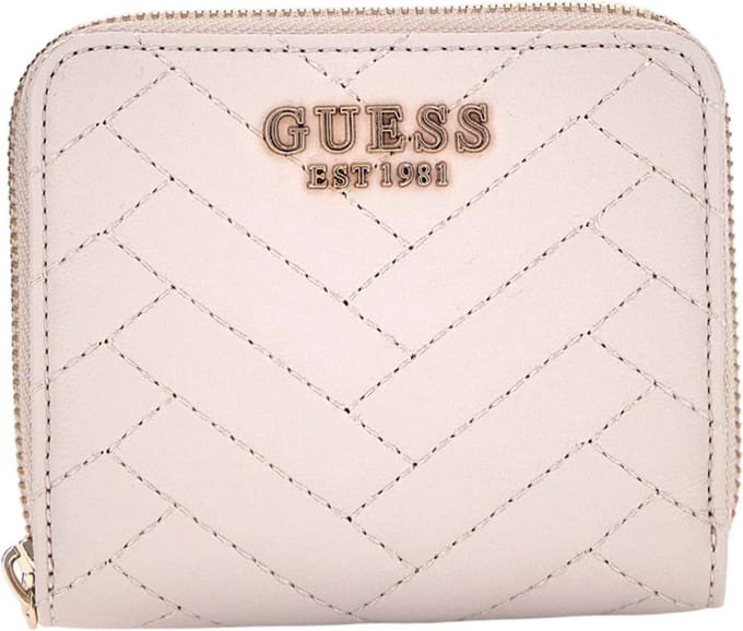 GUESS Portemonnee Anning SLG Small Zip Around Wallet Stone Lichtgrijs
