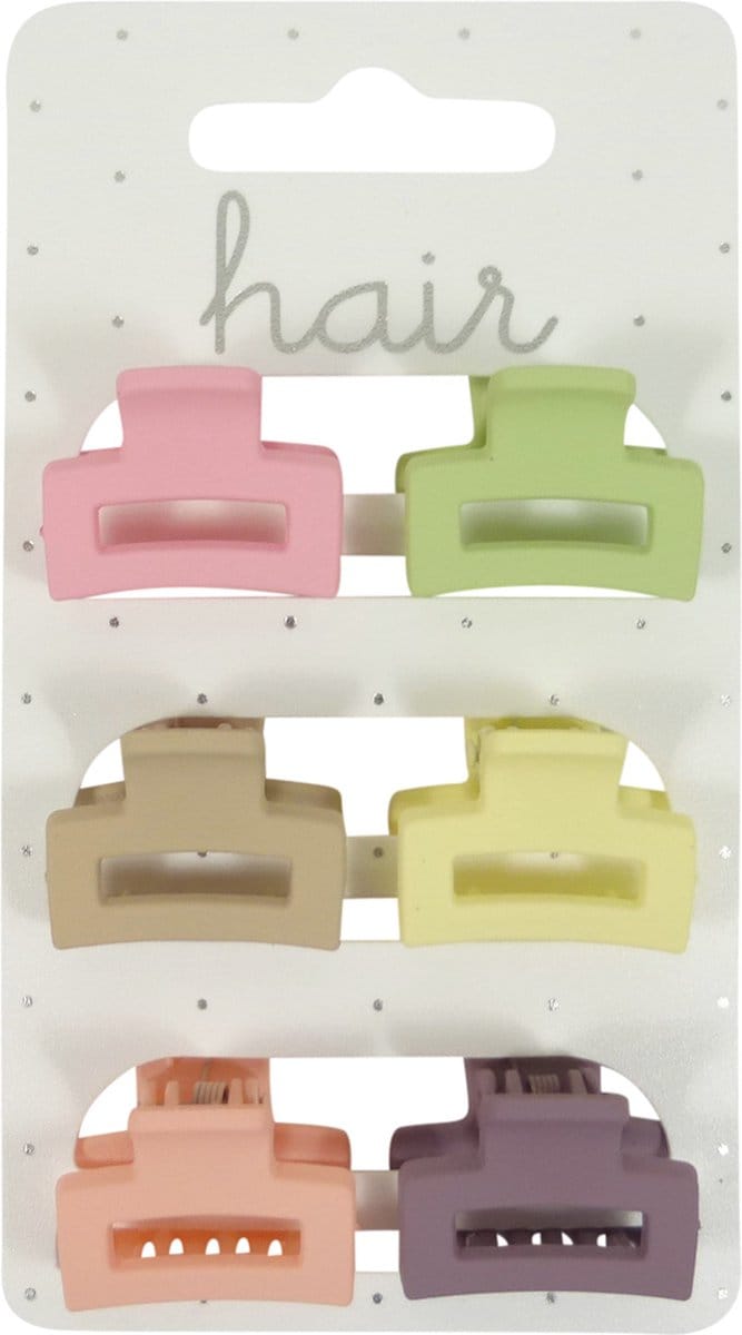 Haarklem - Kappersklem - Open Rechthoek 2.5cm - Mat Finish - Pastel Tinten
