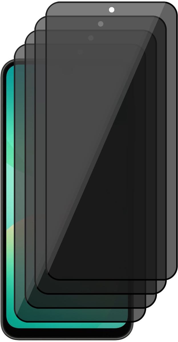 Privacy Screenprotector geschikt voor Samsung Galaxy A17 5G / A26 / A16 - 4x Volledig Dekkend Glas Screen Protector
