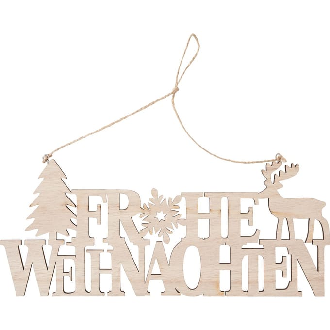 VBS Houten decoratieve hanger / letters "Frohe Weihnachten"