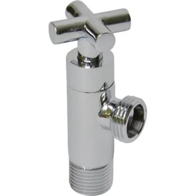 Sanivesk Design Hoekstopkraan "kruis" 1/2" Buitendraad X 1/2" Buitendraad Chroom