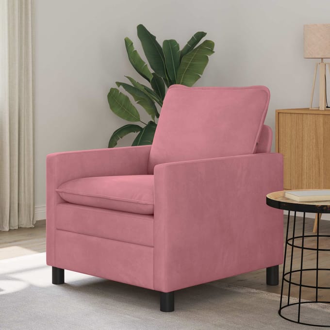 vidaXL - Bank - Roze - 76 - x - 81 - x - 87,5 - cm - Fluweel