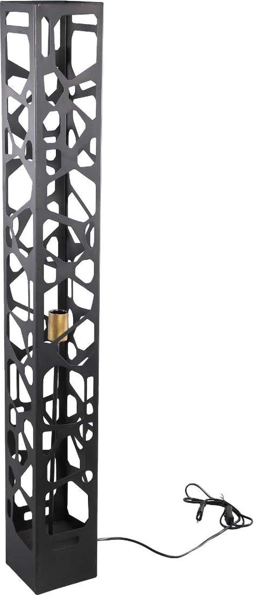 PTMD vloerlamp Ferdin EU-stekker zwart 124 cm