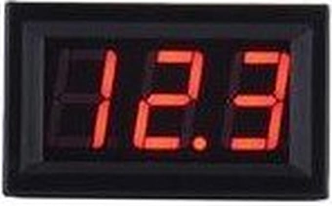 Inbouw voltmeter 0-300V DC Rood