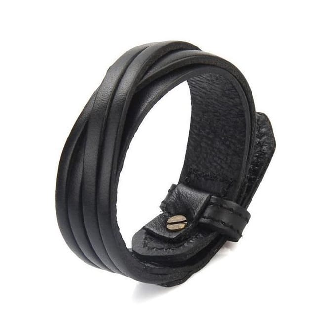 Lazy Cat - Leren Armband - Verstelbaar – Zwart