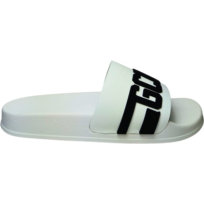 Mannenschoenen Gcds Sliders logo ketting wit-zwart