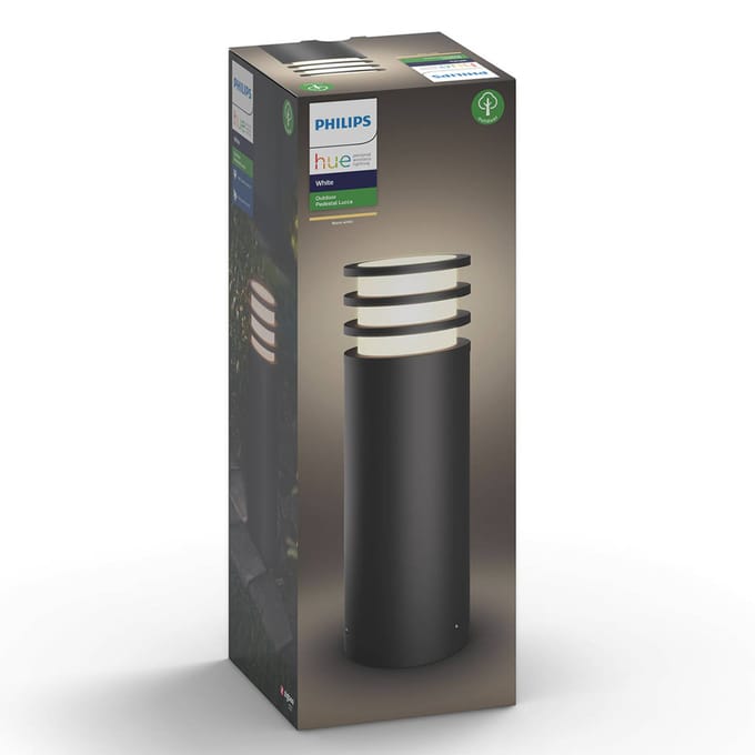 Philips Hue Lucca sokkellamp - warmwit licht - zwart - laag